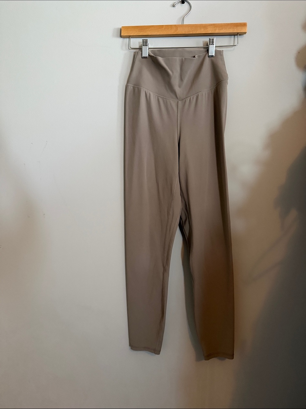 High-Rise Taupe Stretch Leggings for Women